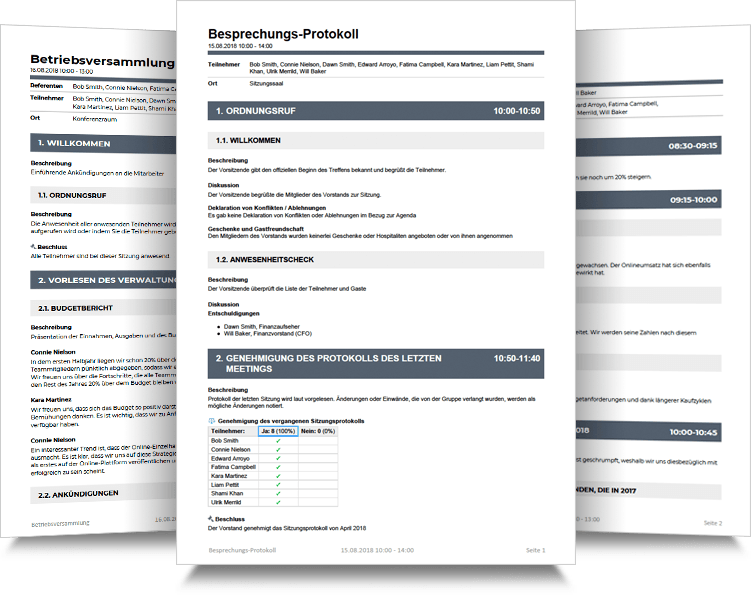 Besprechungs-protokoll